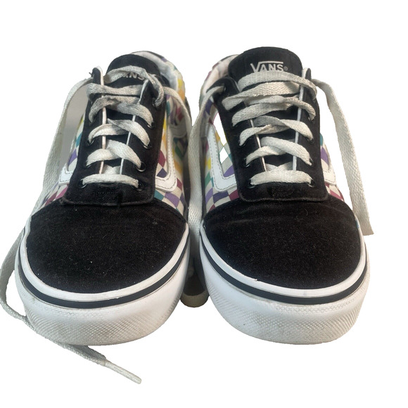 Vans Old Skool Checkerboard Rainbow Shoes Low Top Womens Size 5 Sneakers Skate - Picture 2 of 8